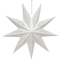Звезда девятиконечная 45 см, Орнамент, белый