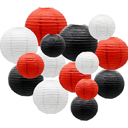 Набор подвесные фонарики 15 шт  белый+красный+черный