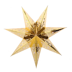 Звезда семиконечная бумажная 75 см Вензель, золото